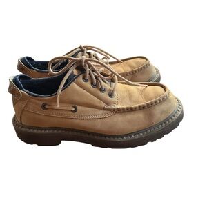 Tommy Hilfiger Leather Moc‎ Toe Lug Sole Hiking Trail Shoes